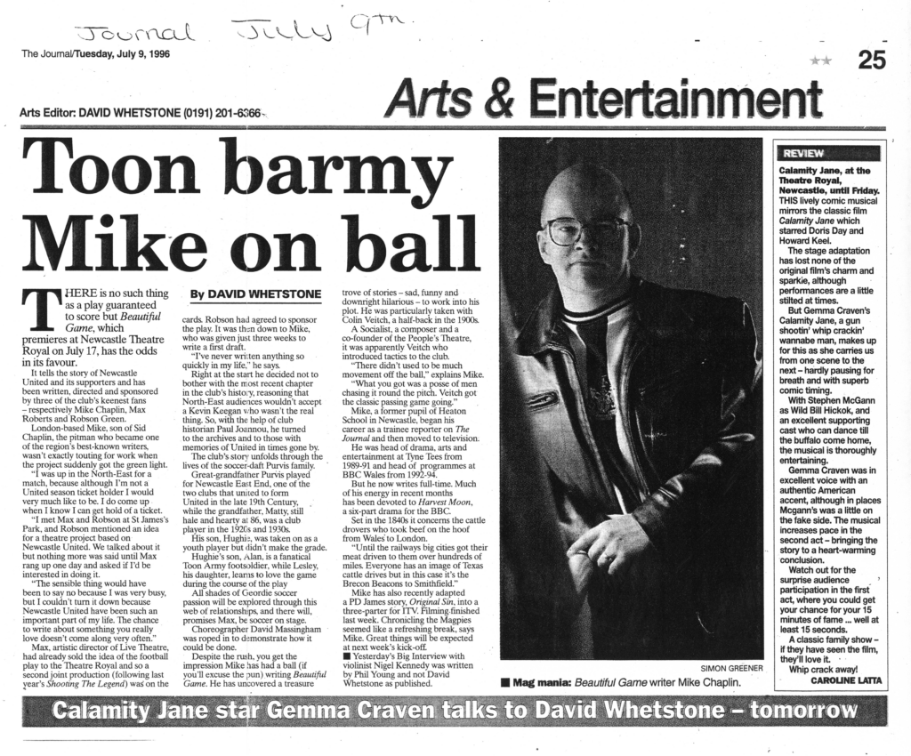 Page from The Journal – Toon Barmy Mike on the Ball’ (Michael Chaplin Archive, MC/4/1/4/3/6)